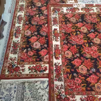 فرش دستبافت جفت چالشتری اصل شهرکردی گل درشت(گل پتو)