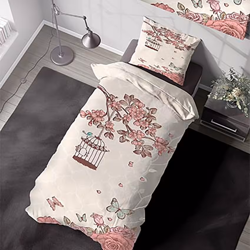 روتختی فانتزی طرح گل صورتی SM-12501a