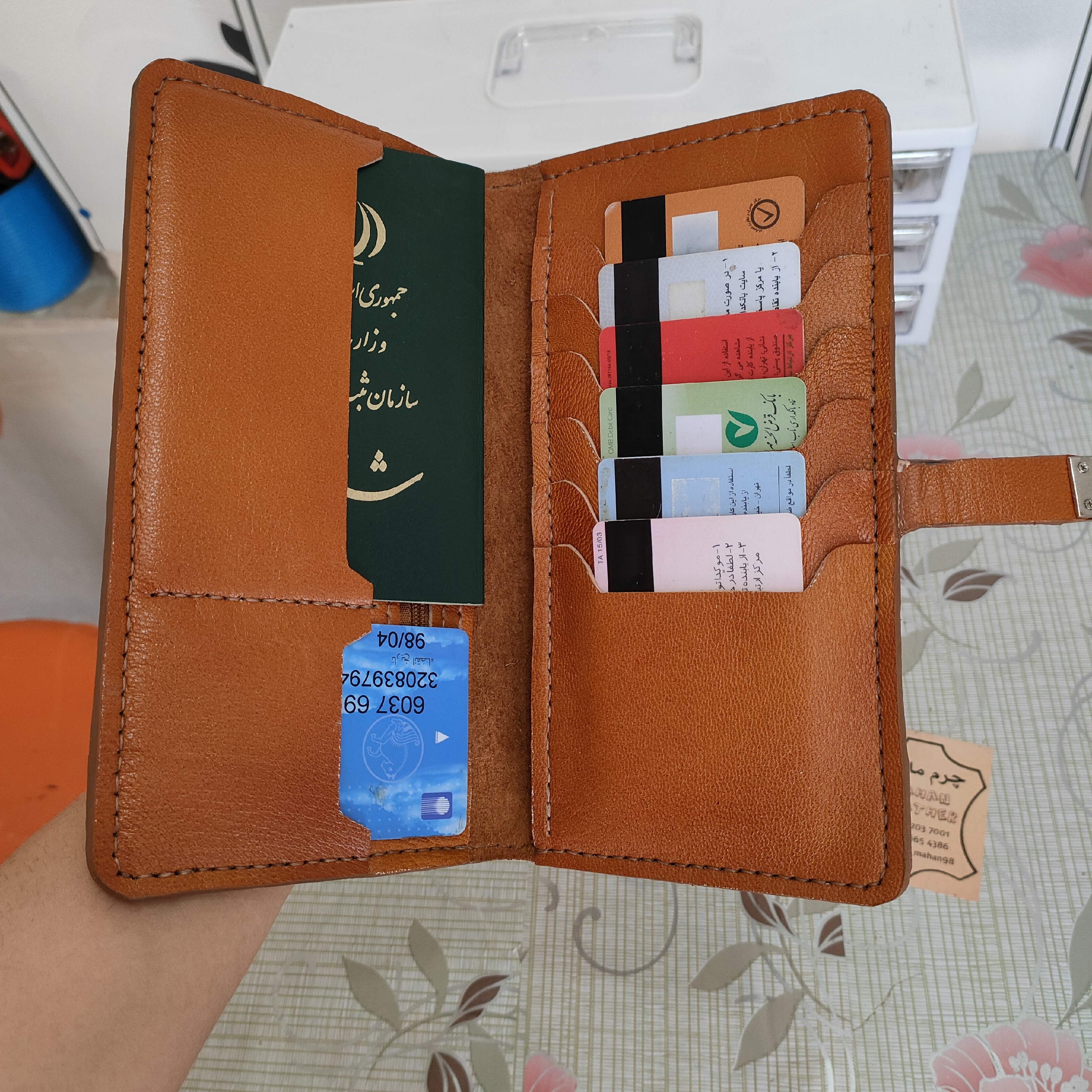 کیف پول و ندارک چرمی دست دوز