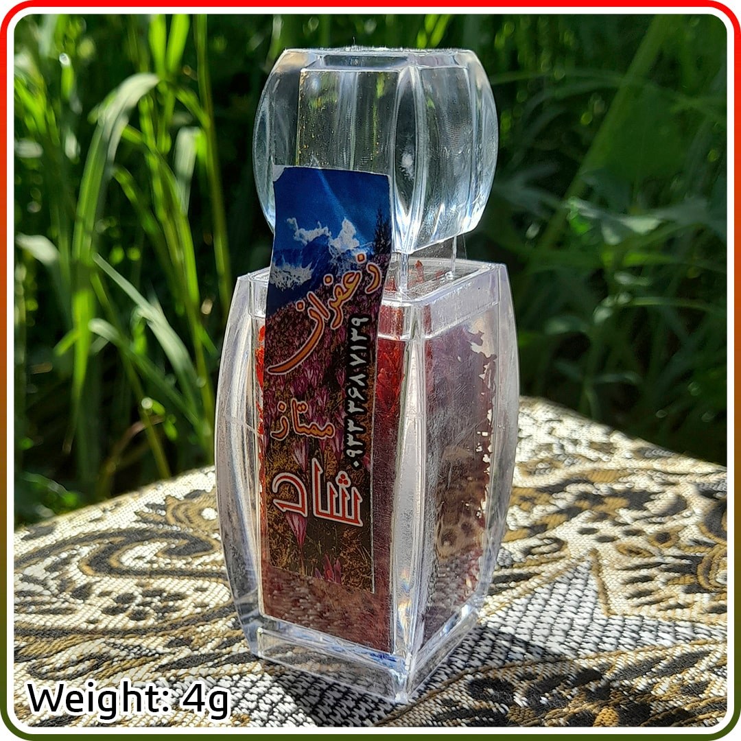 زعفران صادراتی در بسته بندی 4 گرمی طرح آذین