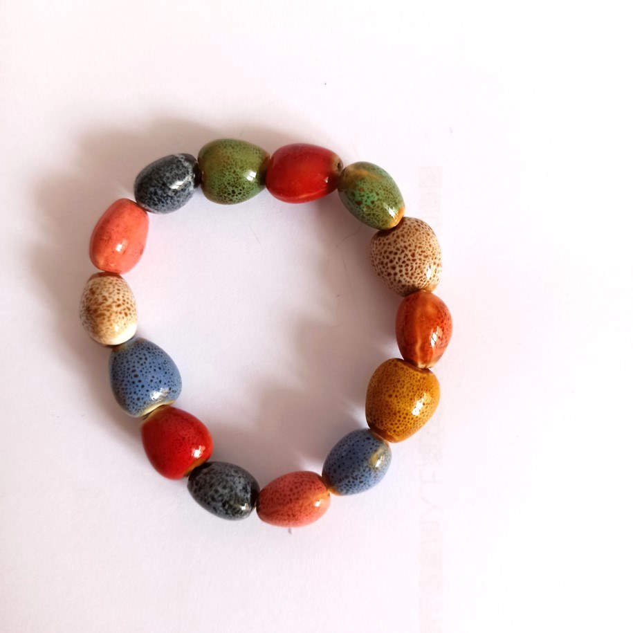 دستبند رنگارنگ سفالی 