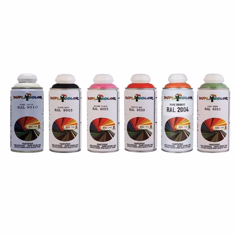 اسپری رنگ مشکی و سفید و سبز و قرمز و صورتی و نارنجی  دوپلی کالر مدل R6 حجم 400 میلی لیتر مجموعه 6 عددی