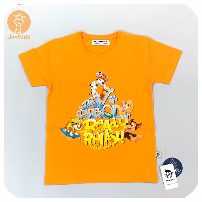 تیشرت سگهای نگهبان برند مانکی 6تا 11 سال نارنجی