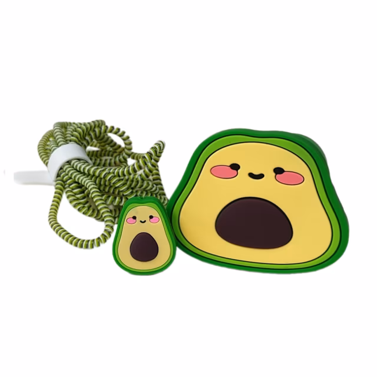 پک محافظ سیلیکونی کابل و آداپتور طرح آواکادو مناسب برای شارژر 20W اپل بسته چهار عددی