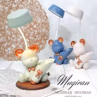 چراغ مطالعه و تراش رومیزی مدل خرس گوش طلایی رنگ سبز