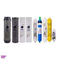 فیلتر دستگاه تصفیه آب آکوآ اسپرینگ مدل F-S7-H9A مجموعه 8 عددی به همراه رسوب گیر اسکالکس پلاس