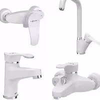 ست شیرآلات شودر مدل لرد ( سفید کروم )