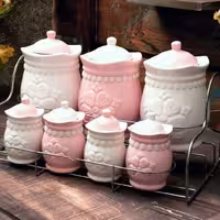 ست پاسماوری 8 پارچه مدل لارن صورتی 