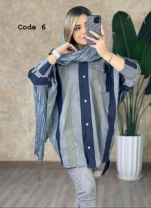 پانچو زنانه کتان مدل درین