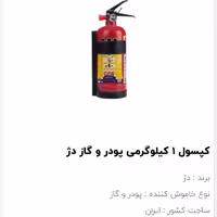 کپسول آتش نشانی پودر و گاز دژ  یک کیلویی مناسب فضای کوچک و ماشین