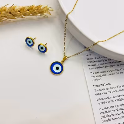 نیم ست استیل طرح چشم زخم