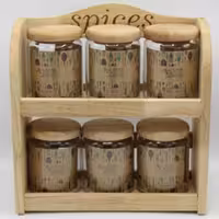 پاسماوری استند دار چوب رابروود و شیشه 6 تایی کد 41212 