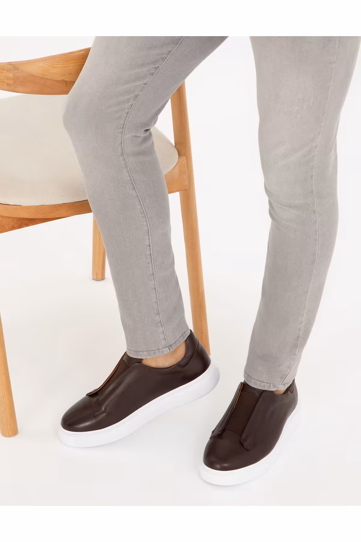 کفش های کژوال چند رنگ مردانه روزمره چرمی قهوه ای 100 ٪ Pierre Cardin