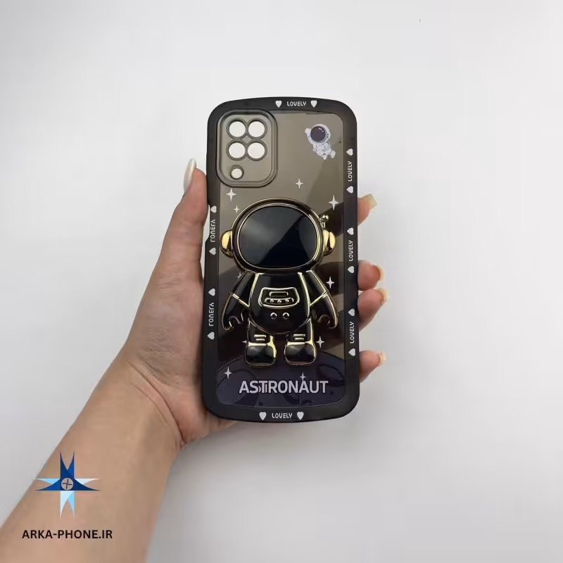 قاب گوشی Galaxy A12-M12-F12 سامسونگ طرح دار شفاف فضایی وپاپ سوکت فضانوردی 