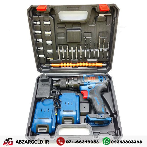 مجموعه 29 عددی دریل پیچ گوشتی چکشی شارژی باس صنعتی مدل NP-CD