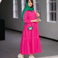 پیراهن روزمره زنانه نخ پنبه چکاوک مدل ماکسی