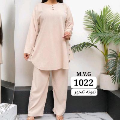 ست توتیک شلوار نخی آیوا سایزبزرگ1022