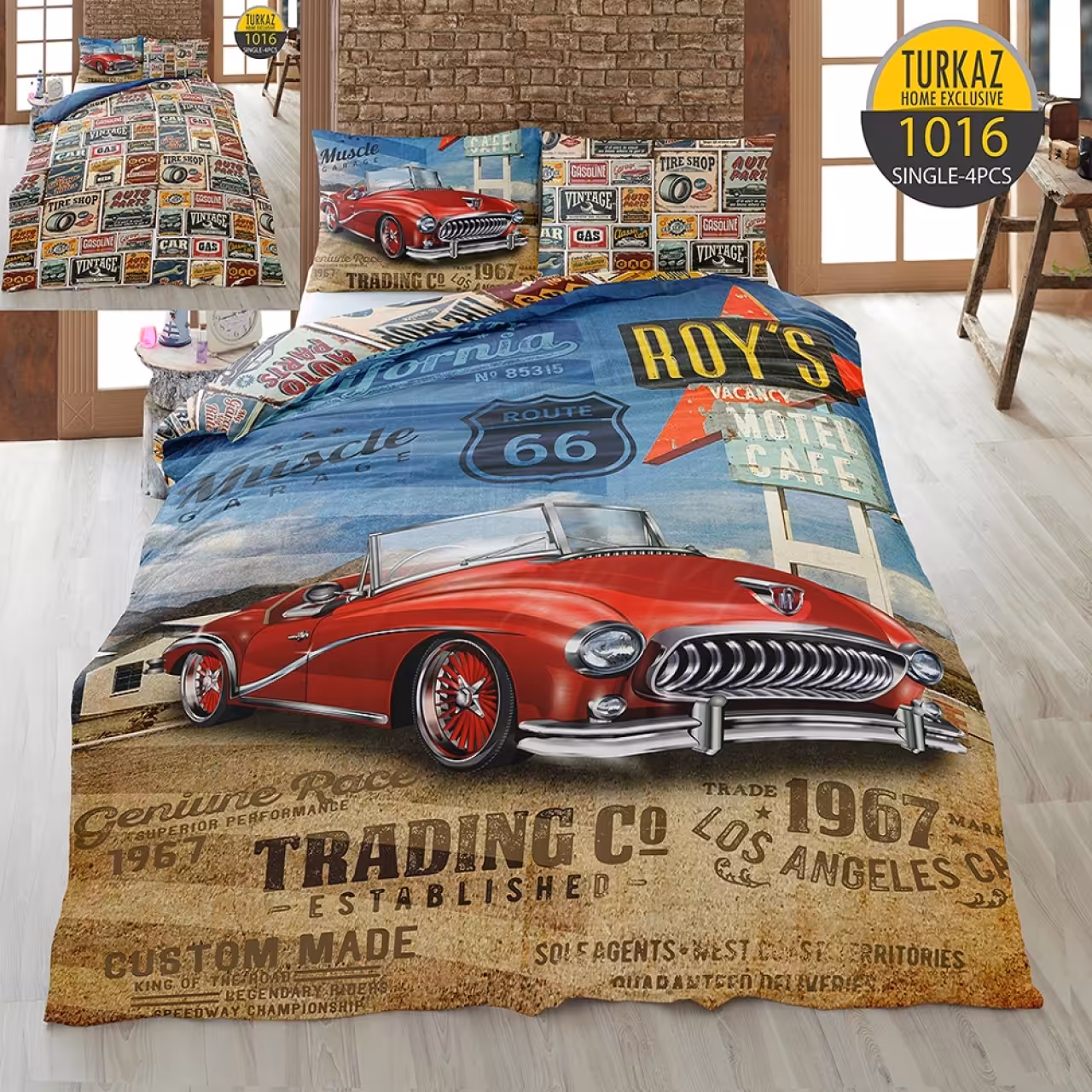 ست روتختی ترک آز کد 1016 تکنفره 4 تکه