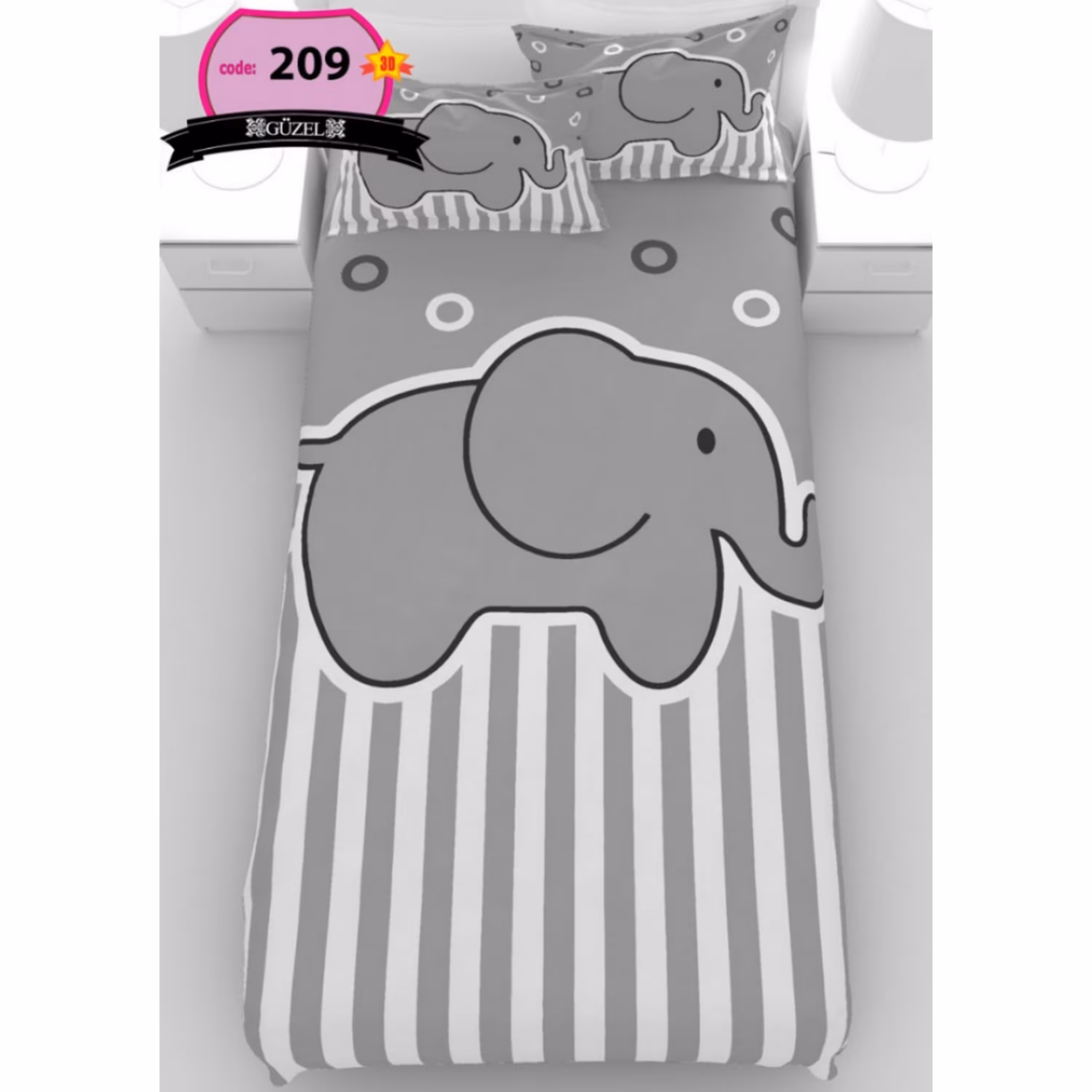 روتختی تک نفره سه بعدی برند گوزل -5 تکه -کد209