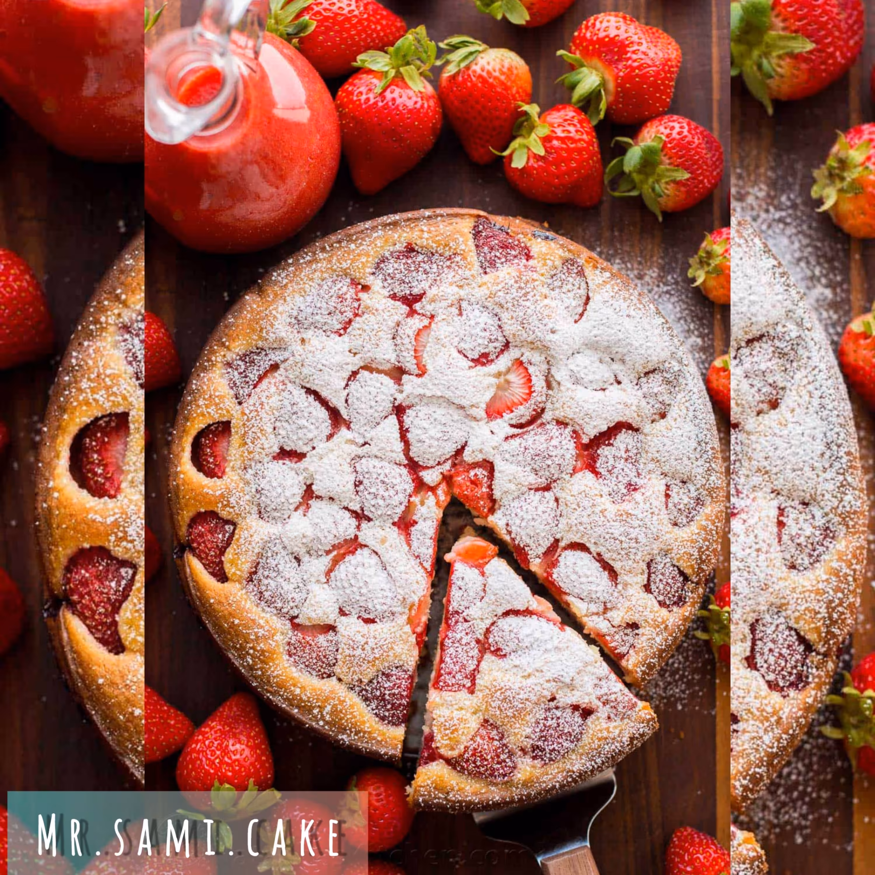 کیک توت فرنگی