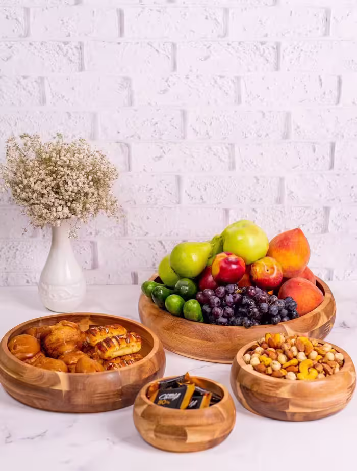 کاسه چوبی اکاسیا قطر 27