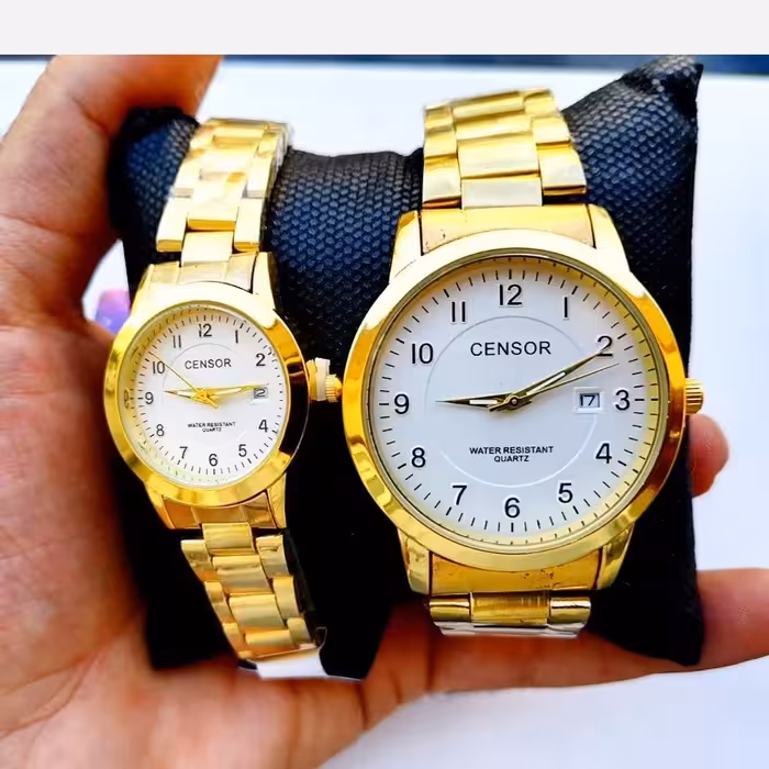 ساعت ست طلایی عقربه ای فلزی مارک سنسور