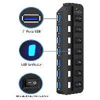 هاب 7 پورت USB3.0 همراه آداپتور فرانت مدل fn-u3h701s