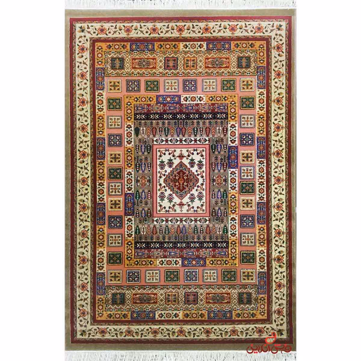 فرش پاتریس طرح باغستان شکلاتی