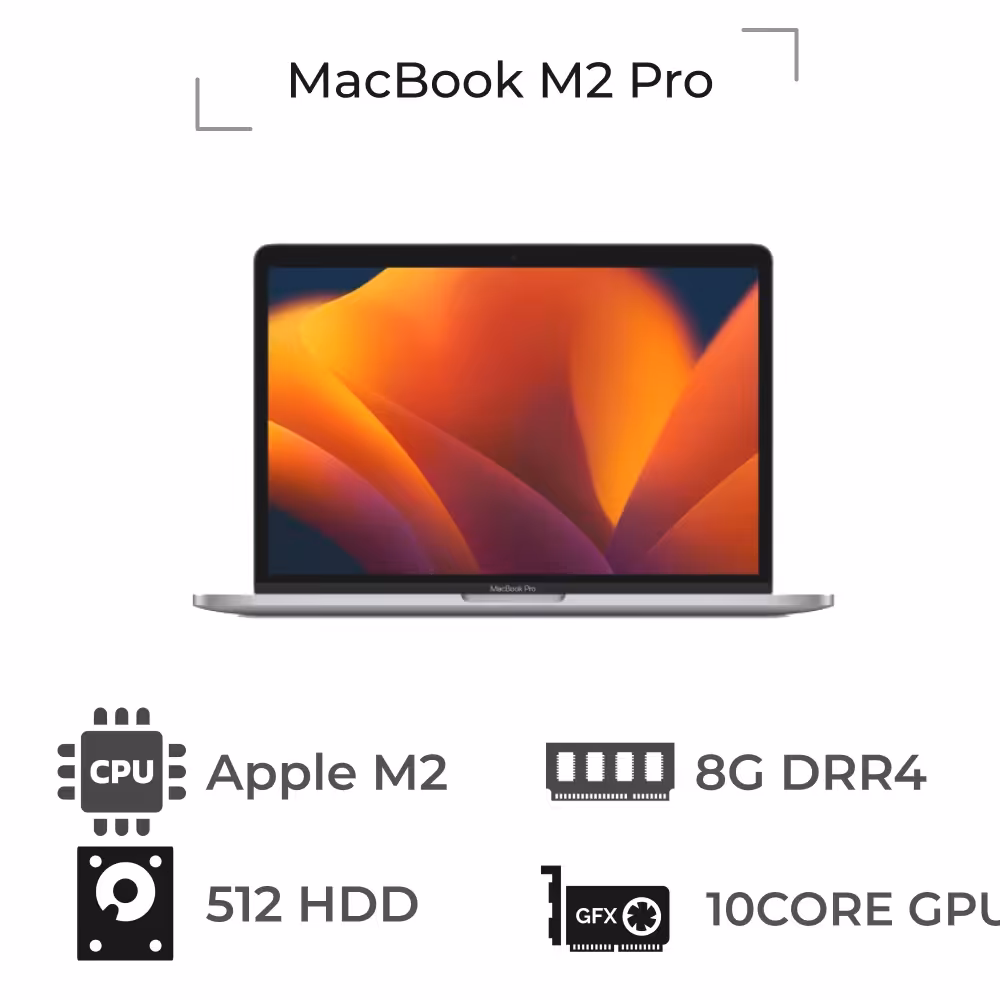 مک بوک اپل 13 اینچی مدل MacBook M2 Pro MNEJ3-8GB-512GB