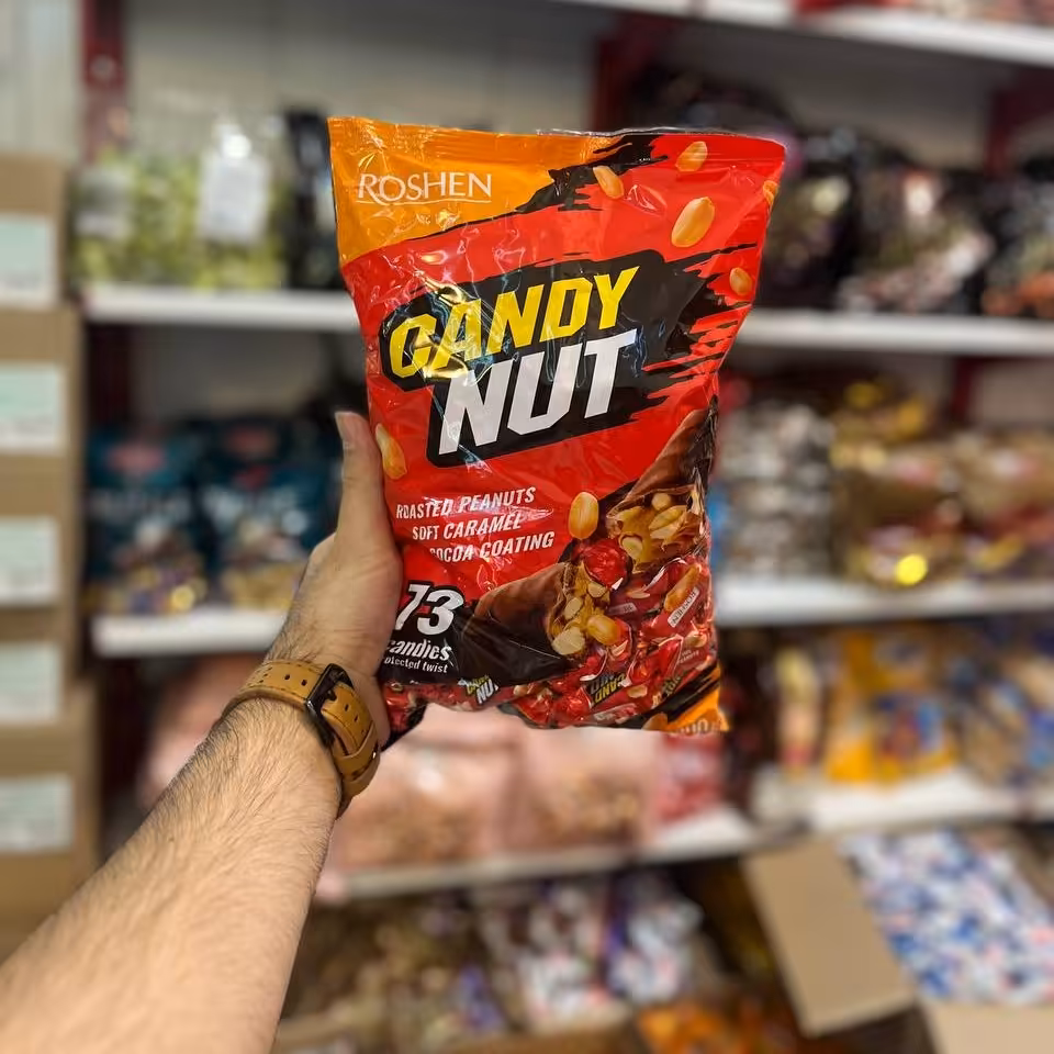 شکلات کاراملی بادام زمینی ROSHEN روشن محصول روسیه