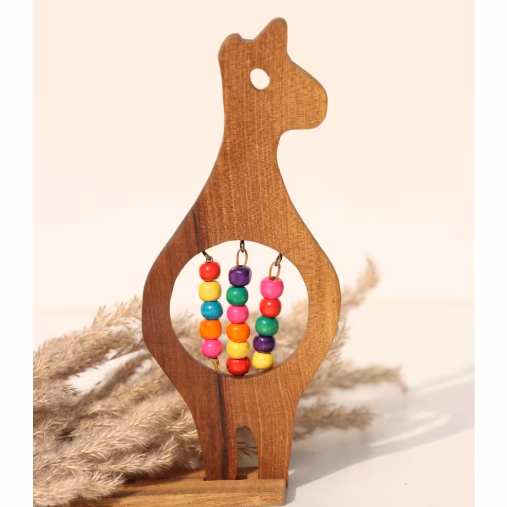 جغجغه عروسکی چوبی کودک