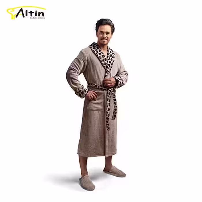 حوله پالتویی پودایران طرح جگوار خاکی سایز 115