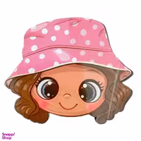 آینه دست ساز جیبی طرح دختر بلای کلاه خالدار رنگ صورتی