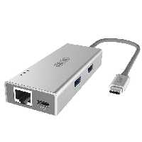 هاب Type-C دو پورت به همراه پورت شبکه یونیتک مدل Y-9106