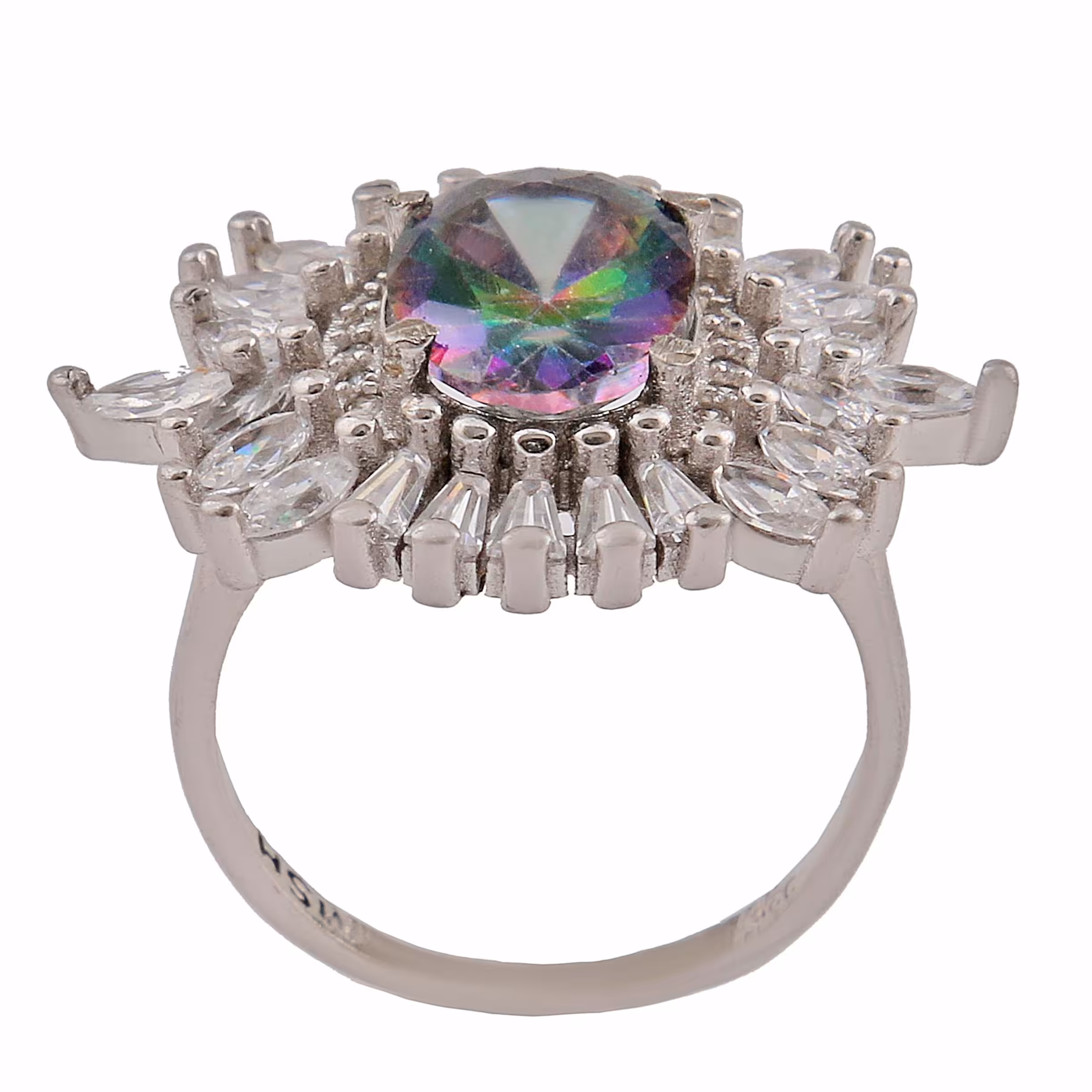 انگشتر نقره زنانه بازرگانی میلادی مدل الکساندریت مصنوعی کد awr1297