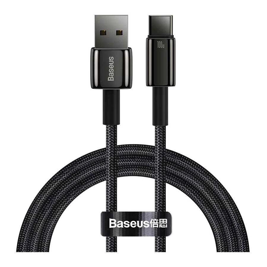 کابل تبدیل USB به USB-C بیسوس مدل Tungsten Gold طول 1 متر