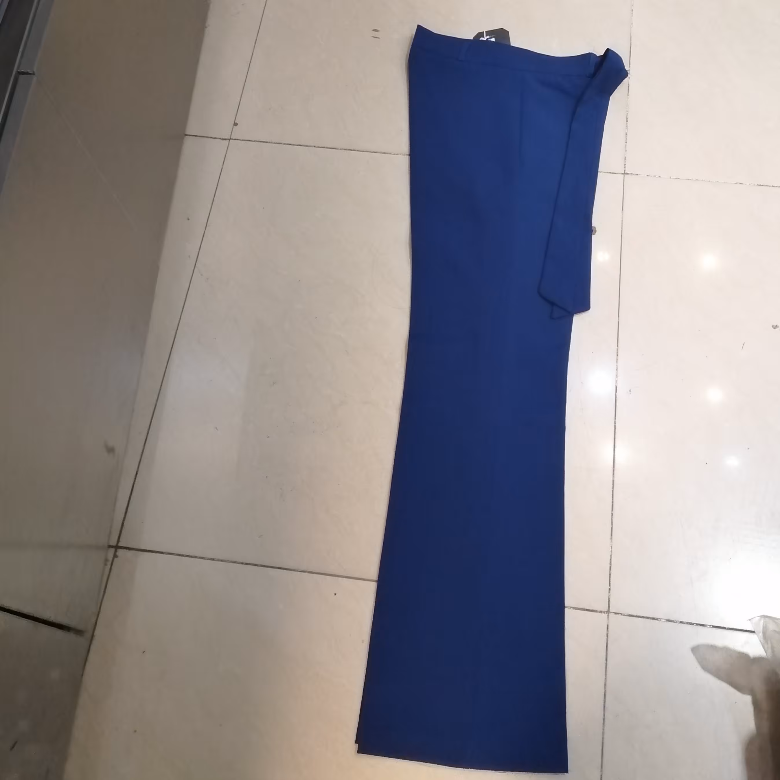 شلوار از بالا گشاد آبی کاربنی