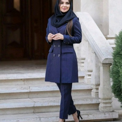 مانتوشلواراداری جنس دیپلمات با دوخت مزونی با سایزبندی