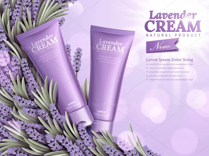 وکتور کرم آرایشی با رایحه اسطوخودوس | گرافیک با طعم تربچه