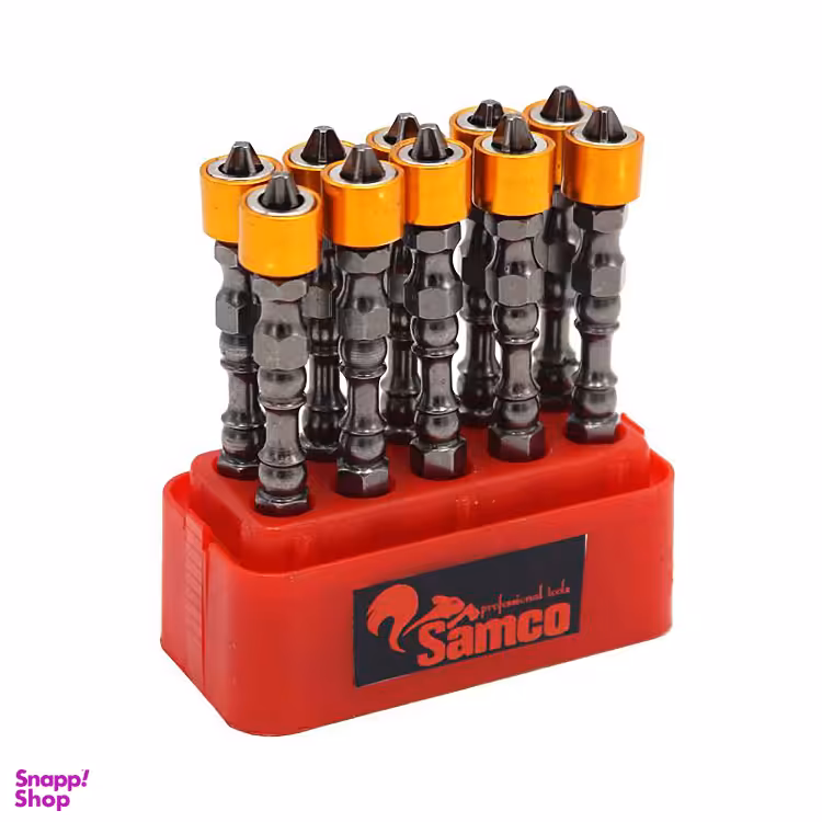 سری پیچ گوشتی دو سر چهار سو سامکو (Samco) مدل مغناطیسی کد YP-010 مجموعه 10 عددی