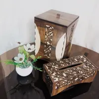 سطل و جادستمال کاغذی زیبا و دولایه با درب پوششی