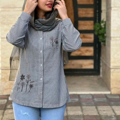 مانتو لنین 1014 گلدوزی شده لیدی