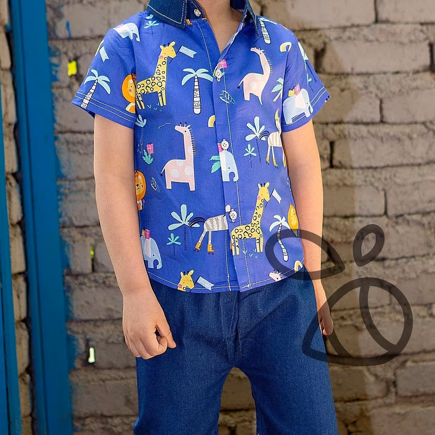 ست پیراهن و شلوارک جین تابستانی پسرانه خنک مناسب تا 3 سال آبی