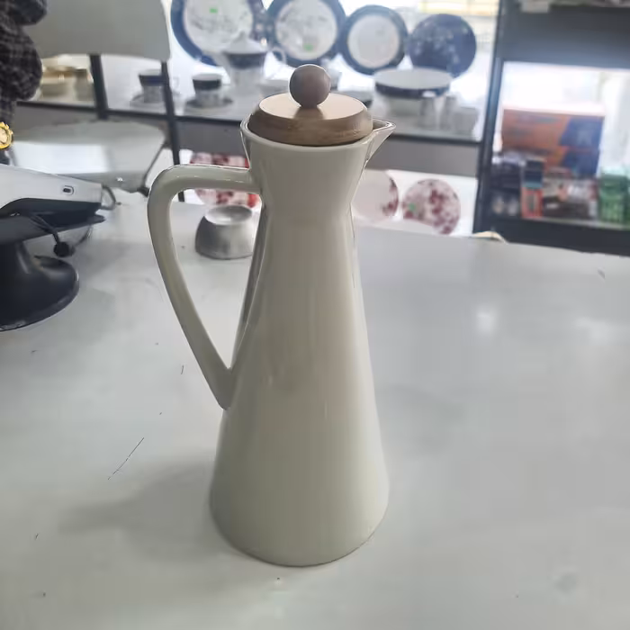 ظرف روغن وگاتی بزرگ سرامیکی در چوبی Ws276 