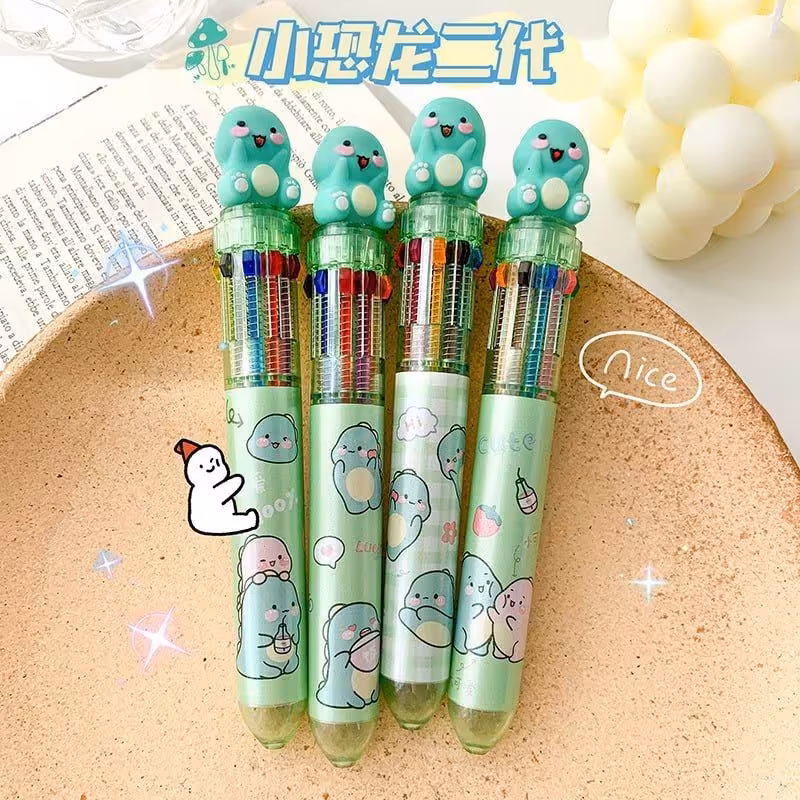 روان نویس های فانتزی  وارداتی 10 رنگ با کیفیتی عالی طرح دایناسور