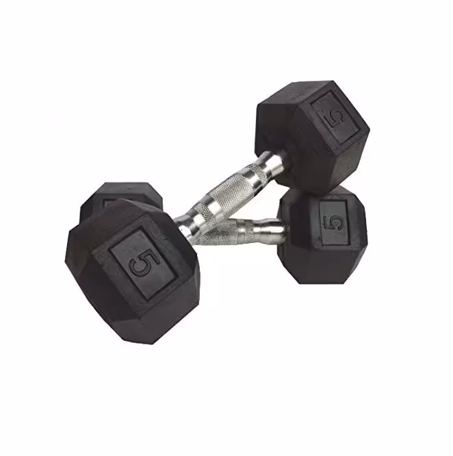 دمبل شش ضلعی 5 کیلوگرم بسته دو عددی