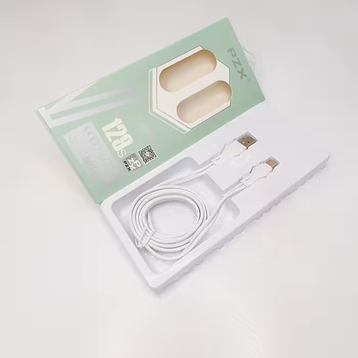 کابل شارژ و دیتا USB به Type C برند PZX مدل V 129s دارای نشانگر  LED  