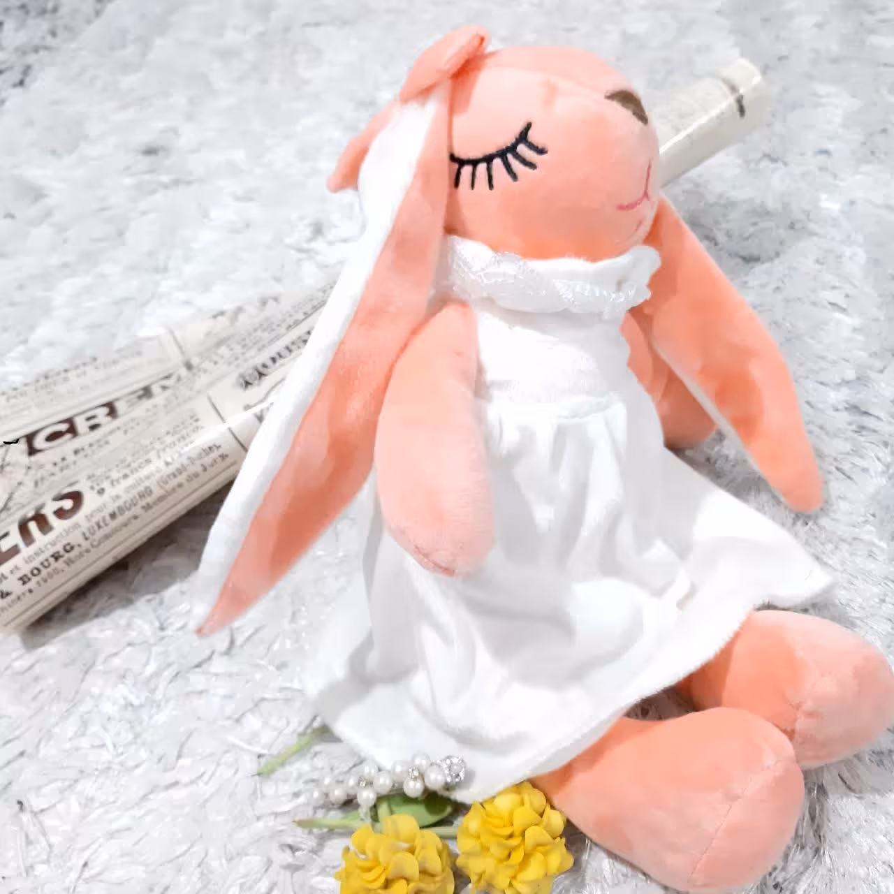 عروسک خرگوش هایلی  سایز 50 جنس توشکا رنگ در تصویر