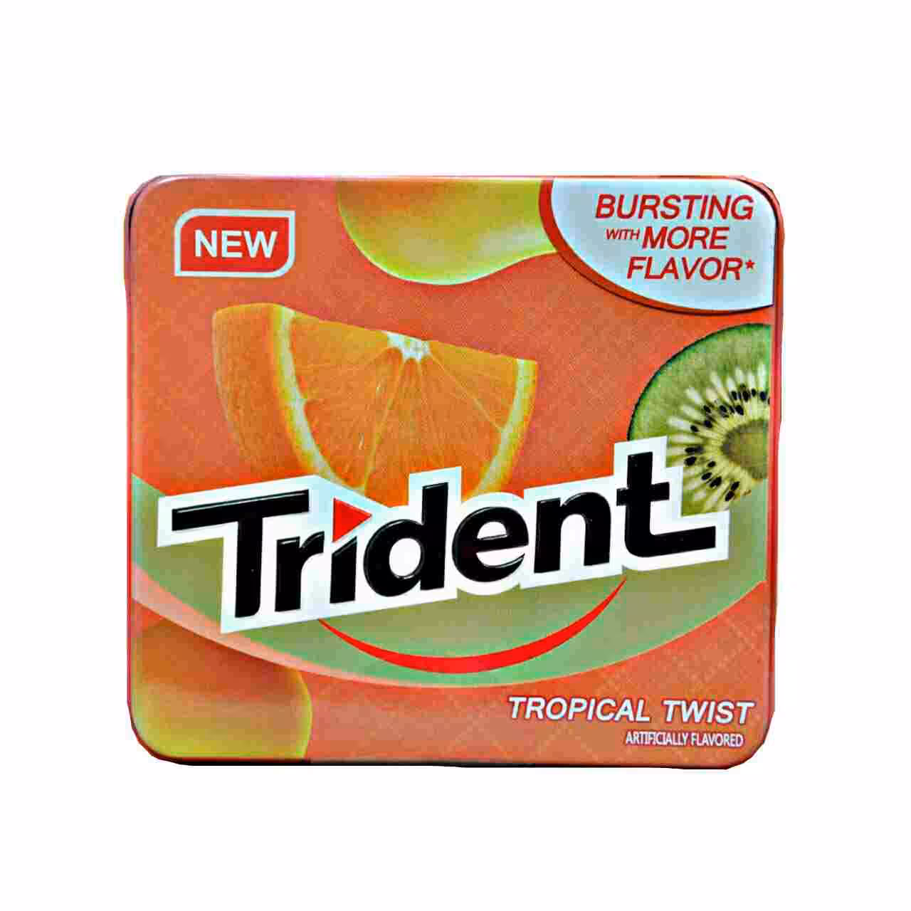 آدامس میوه های استوایی 35 گرم جعبه فلزی تریدنت - trident