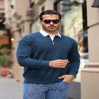 سویشرت آبی مردانه POLO YAKA بافندگی پارچه ای نیلی Valiberta